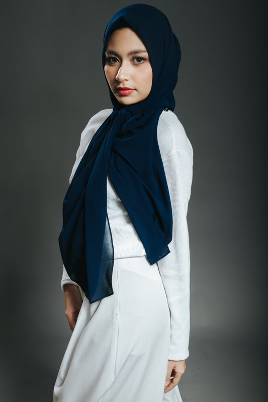 Premium Chiffon Hijab - Cobalt