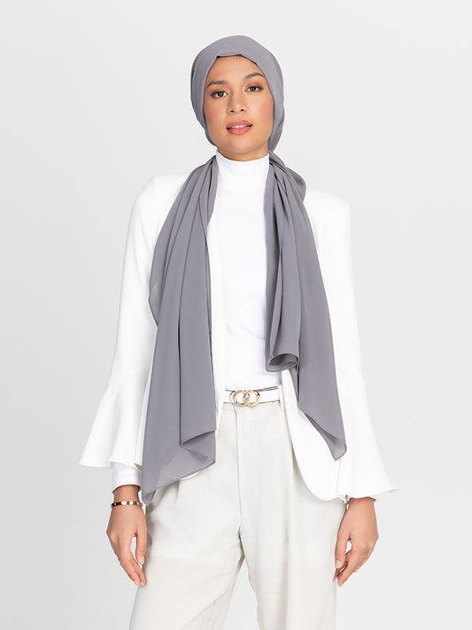 Premium Chiffon Hijab - Graphite