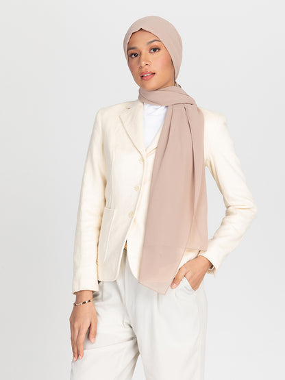 Premium Chiffon Hijab - Bone