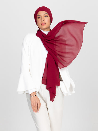 Premium Chiffon Hijab - Ruby